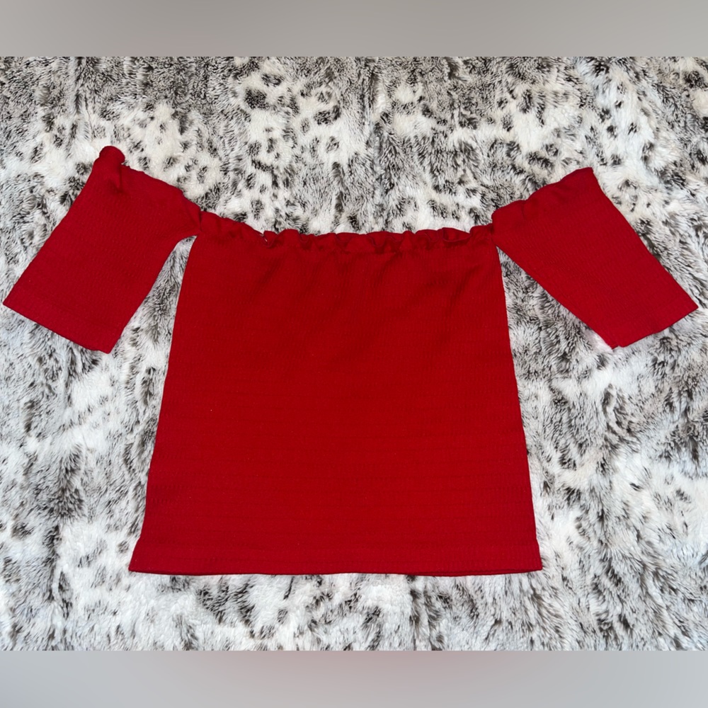 red strapless crop top size s/m